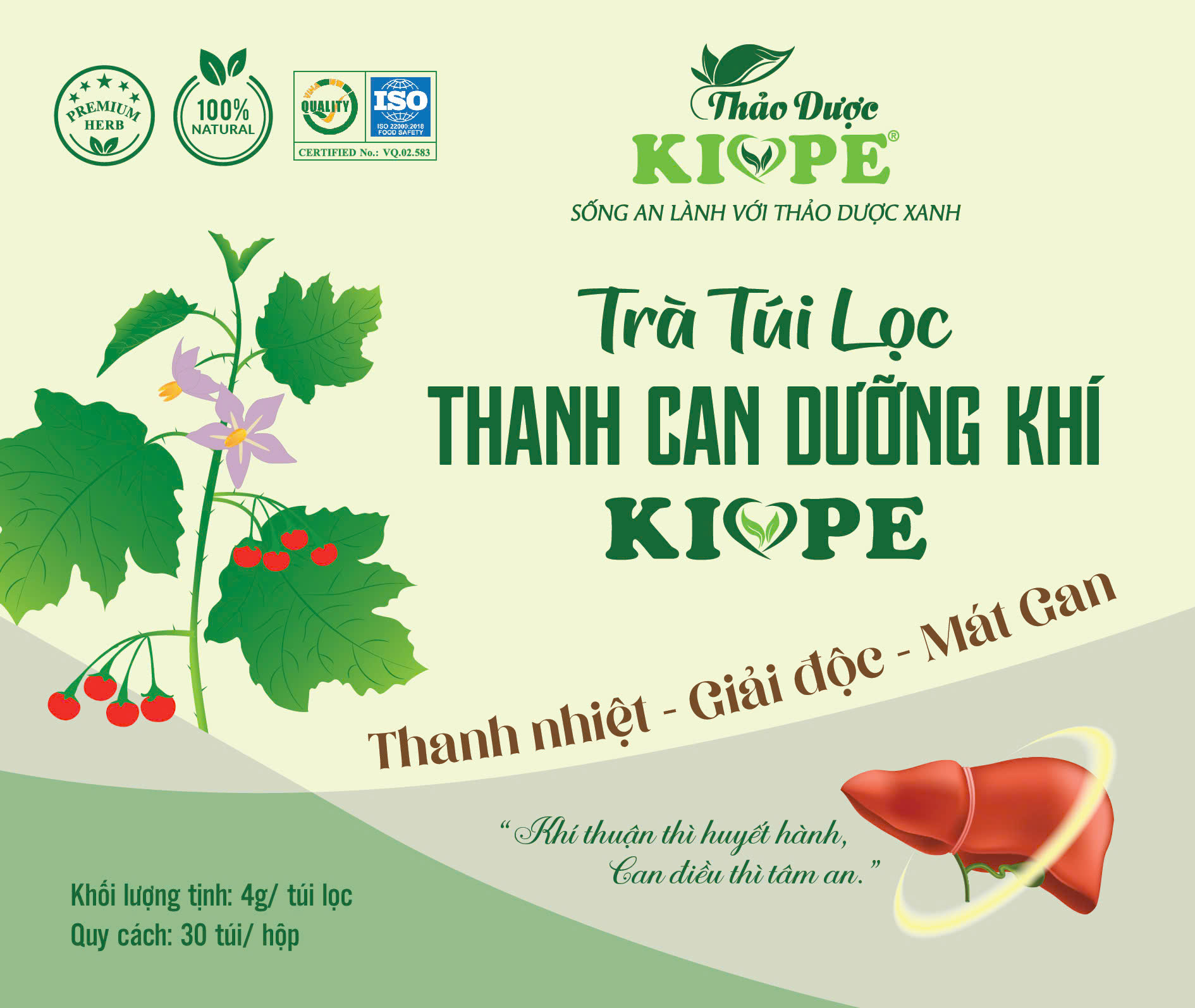 Trà Túi lọc -Thanh Can Dưỡng Khí KIOPE